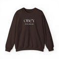 “Obey God Will Make a Way” Unisex Faith Quote Crewneck Sweatshirt — Vintage Graphic Sweater